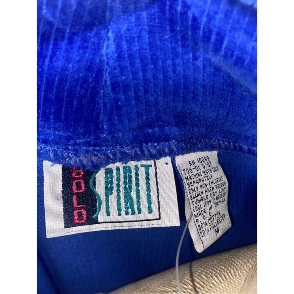 New W/ Tags Bold Spirit Women’s Velour Ribbed Blue Tunic Top Shirt Sz Medium - Picture 6 of 7